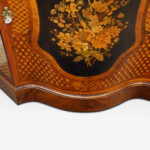 Victorian serpentine inlaid marquetry corner cabinet - Image 14