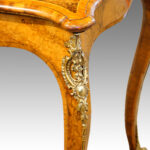 Victorian serpentine inlaid walnut card table - Image 9