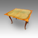 Victorian serpentine inlaid walnut card table - Image 2