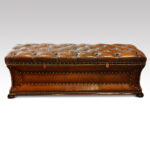 Victorian shaped leather Ottoman