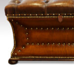 Victorian shaped leather Ottoman - Image 5