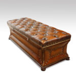 Victorian shaped leather Ottoman - Image 8