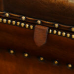 Victorian shaped leather Ottoman - Image 2