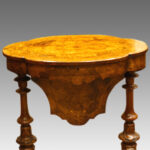 Victorian inlaid walnut shaped oval work-table NOW SOLD - Image 8