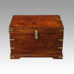Victorian small brass bound chest