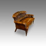 Victorian small leather library sofa - Image 5