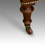 Victorian small leather library sofa - Image 4