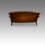 Victorian small leather library sofa - Image 3