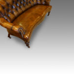 Victorian small leather library sofa - Image 2