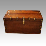 Victorian teak brass bound military chest