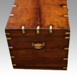 Victorian teak brass bound military chest - Image 7