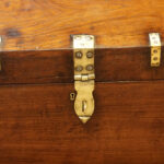 Victorian teak brass bound military chest - Image 4