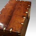 Victorian teak brass bound military chest - Image 3