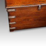 Victorian teak brass bound military trunk - Image 11