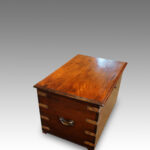 Victorian teak brass bound military trunk - Image 9