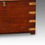 Victorian teak brass bound military trunk - Image 8