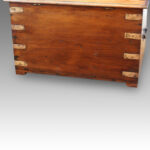 Victorian teak brass bound military trunk - Image 7