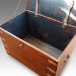Victorian teak brass bound military trunk - Image 4