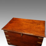 Victorian teak brass bound military trunk - Image 2