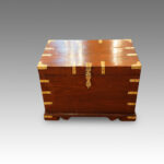 Victorian teak brass bound officers chest