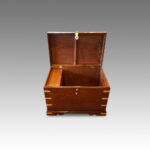 Victorian teak brass bound officers chest - Image 6
