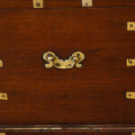 Victorian teak brass bound officers chest - Image 4