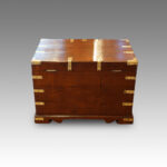 Victorian teak brass bound officers chest - Image 3