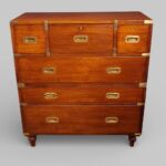 Victorian teak brass bound military chest