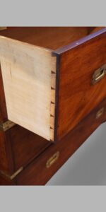 Victorian teak campaign chest - Image 9