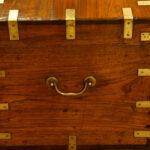 Victorian teak military chest - Image 5