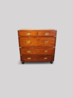 Victorian teak campaign chest - Image 4