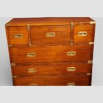 Victorian teak brass bound military chest - Image 4