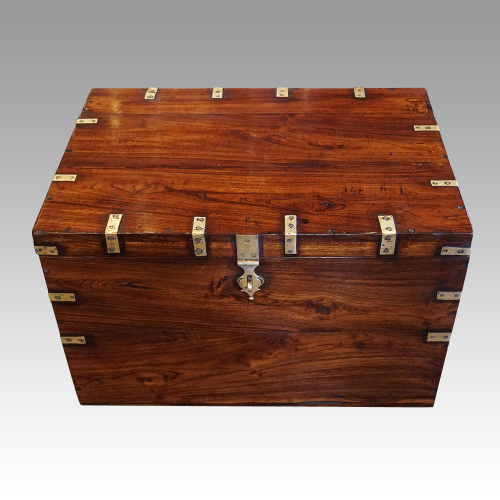 Victorian-teak-miltary-chest.jpg Victorian teak military chest - Image 1