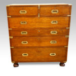 Victorian teak secretaire military chest