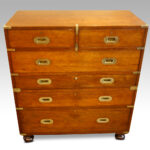 Victorian teak secretaire military chest - Image 10