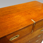 Victorian teak secretaire military chest - Image 4