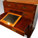 Victorian teak secretaire military chest - Image 2