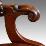 Victorian turned leg leather reading chair - Image 5