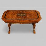 Victorian inlaid walnut and ebony coffee table