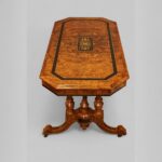 Victorian inlaid walnut and ebony coffee table - Image 7