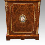 Victorian burr walnut sevres mounted pier cabinet - Image 13