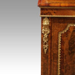 Victorian burr walnut sevres mounted pier cabinet - Image 8