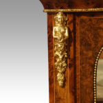 Victorian burr walnut sevres mounted pier cabinet - Image 9