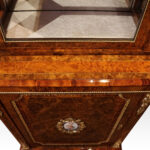 Victorian burr walnut sevres mounted pier cabinet - Image 4
