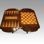 Victorian walnut games and sewing table - Image 8