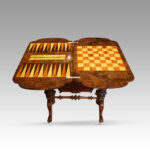 Victorian walnut games and sewing table - Image 2