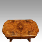 Victorian walnut games and sewing table - Image 4