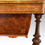 Victorian walnut games and sewing table - Image 3