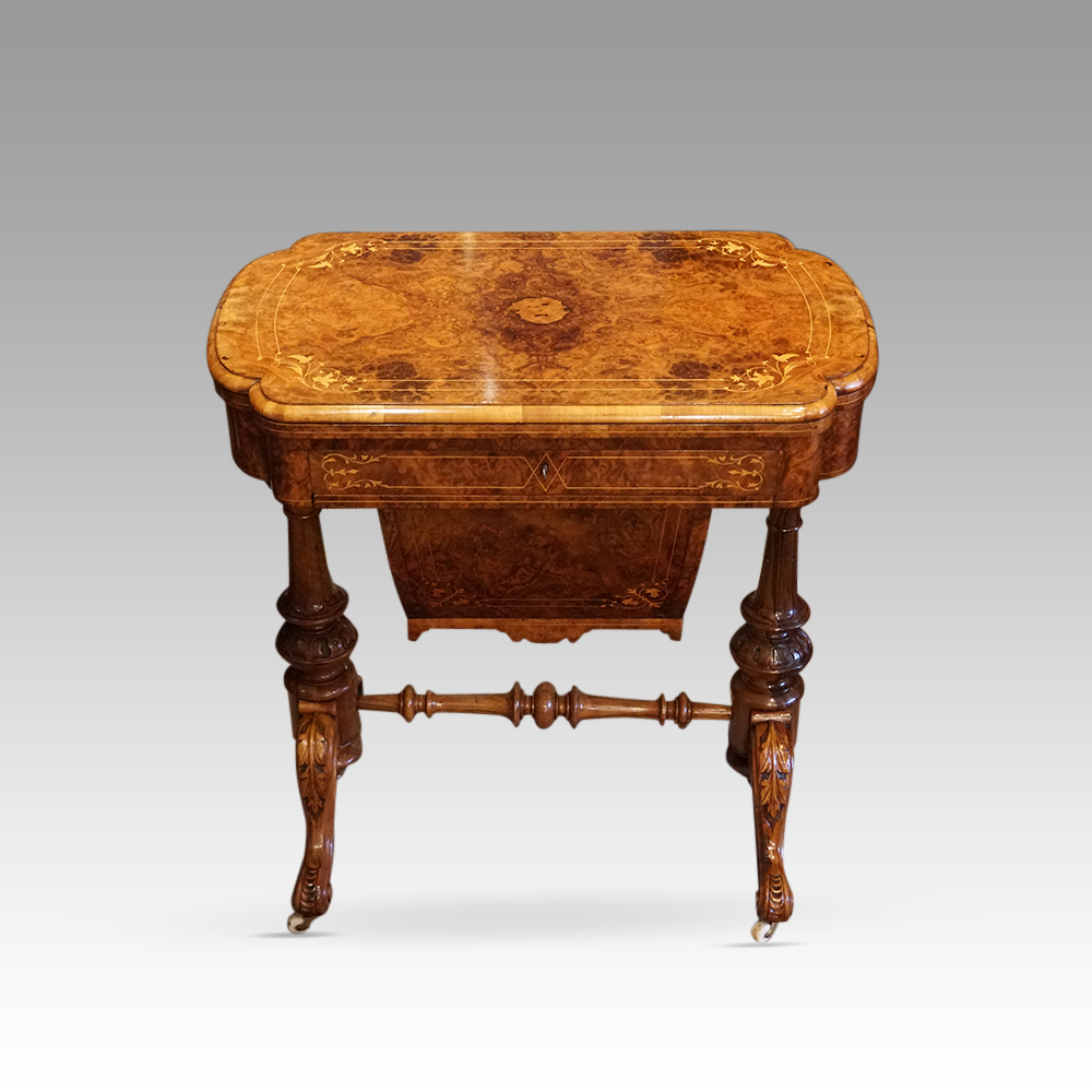 Victorian-walnut-backgammon-worktable.jpg Victorian walnut games and sewing table - Image 1