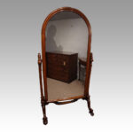 Victorian walnut cheval mirror